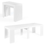 Voir la diapositive 1 : ID MARKET Table console extensible ORLANDO 10 personnes 235 cm bois blanc