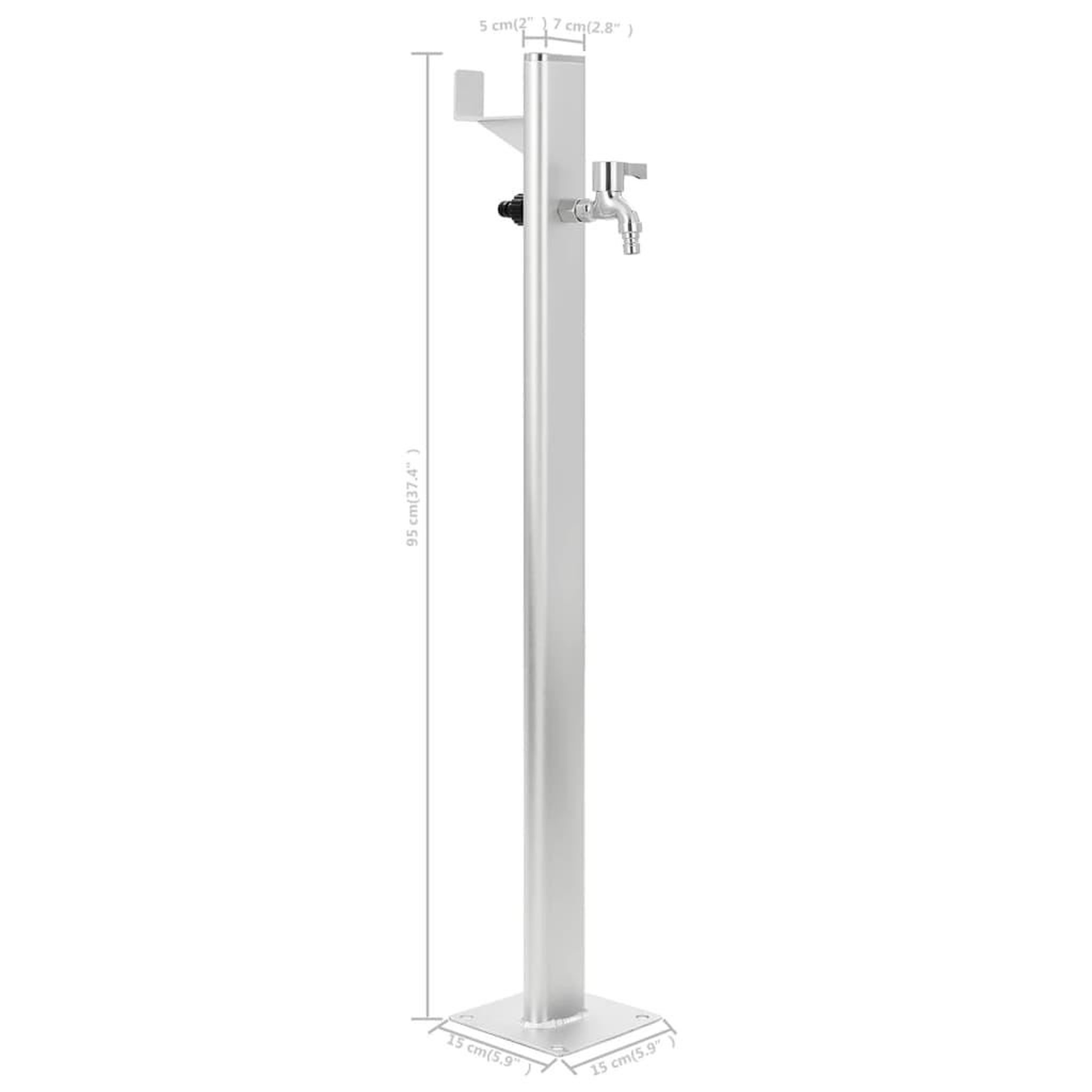 Voir la diapositive 6 : VIDAXL Colonne a eau de jardin Aluminium 95 cm