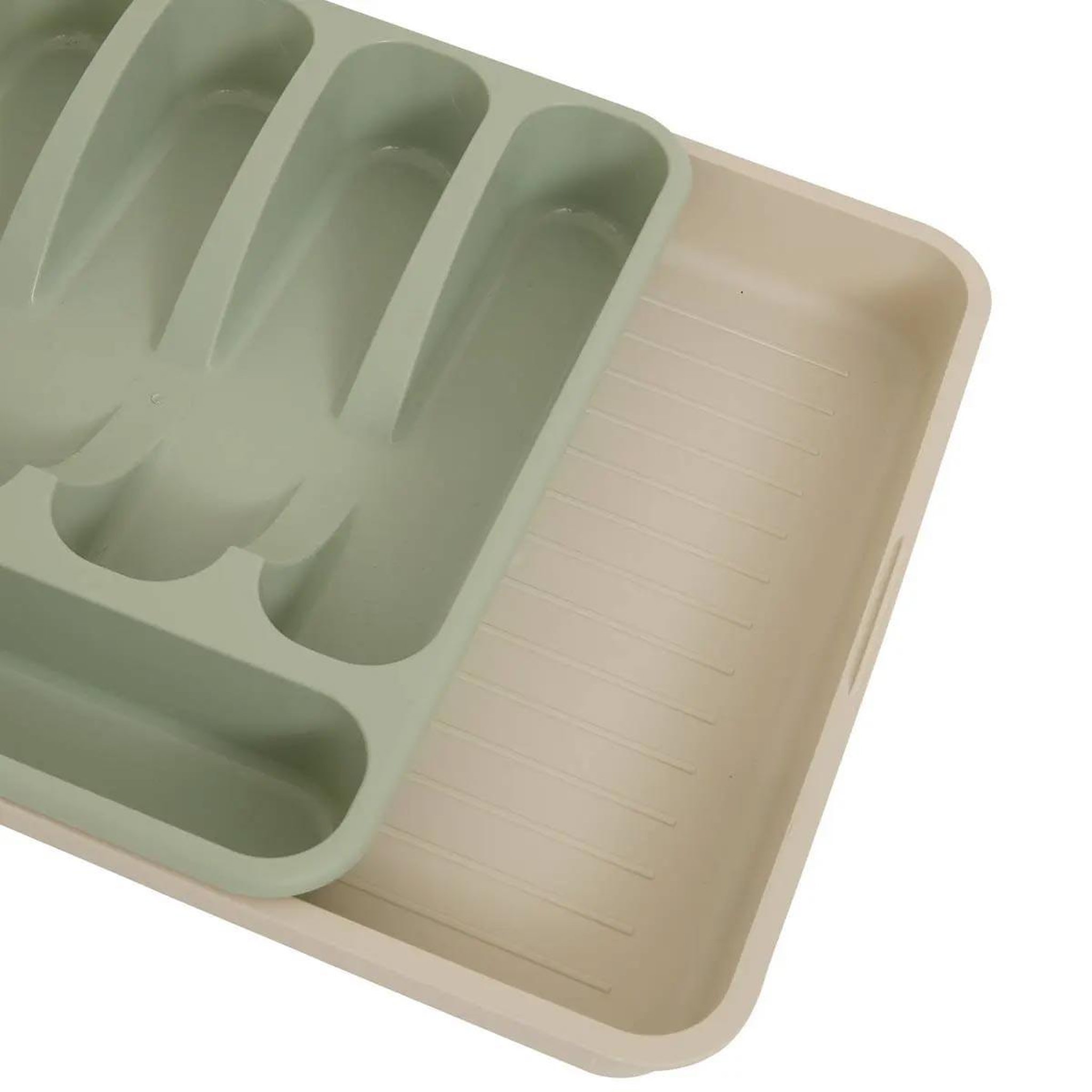 Voir la diapositive 4 : FIVE Range-couverts extensible  poly  28cm vert