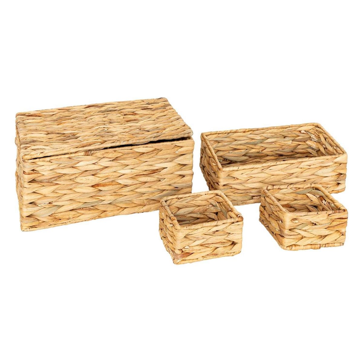 ATMOSPHERA Ensemble de 4 paniers en jacinthe - Beige