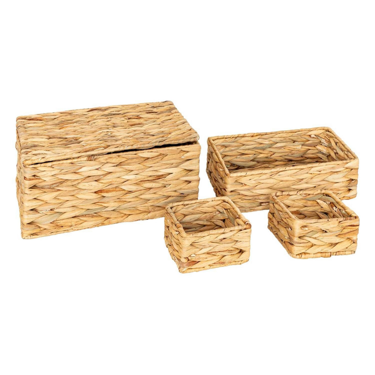 ATMOSPHERA Ensemble de 4 paniers en jacinthe - Beige