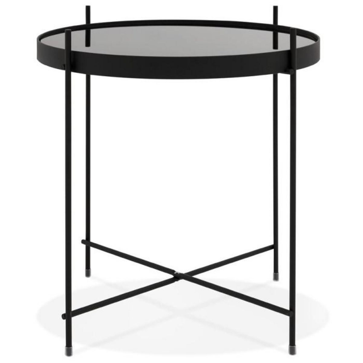 Paris Prix Table d'Appoint Ronde Pliable  Minois  45cm Noir