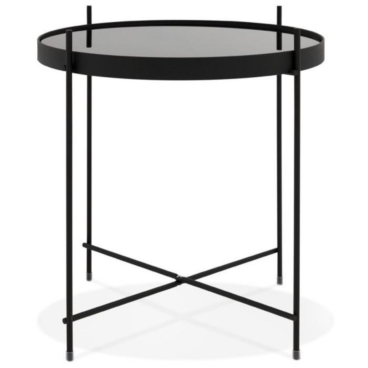 Paris Prix Table d'Appoint Ronde Pliable  Minois  45cm Noir