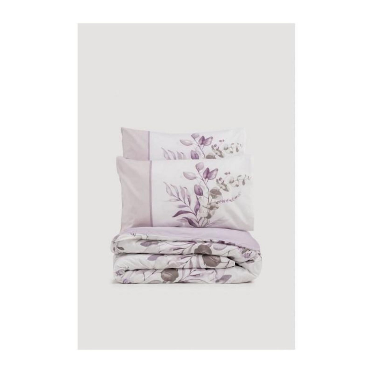 GENERIQUE Parure de lit - 129CTN64285 - 1 housse de couette 220 x 240 cm + 2 taies d'oreiller 60 x 60 cm - 100% coton ranforcé - Lilas