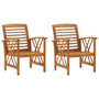 Voir la diapositive 1 : VIDAXL Chaises de jardin lot de 2 Bois d'acacia massif