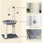 Voir la diapositive 6 : PAWHUT Arbre à chat 2 griffoirs grattoirs sisal naturel hamac jeu 2 boules suspendues peluche haute densité 400 g/m² gris