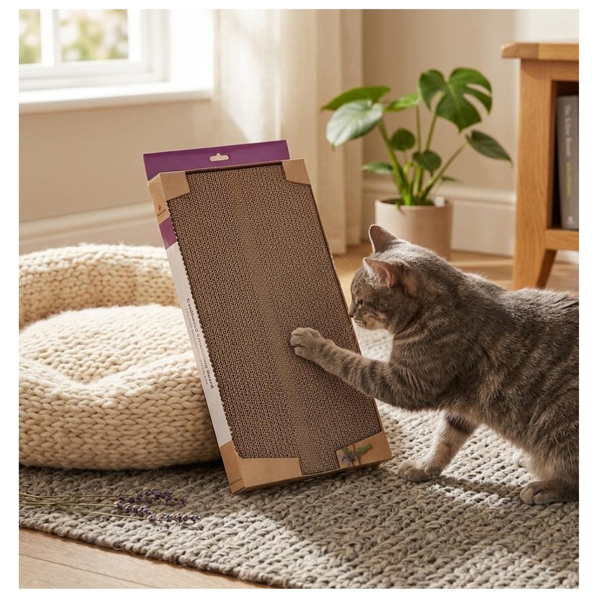 Voir la diapositive 2 : Eden Carton a griffer pour chat mawimbi double face