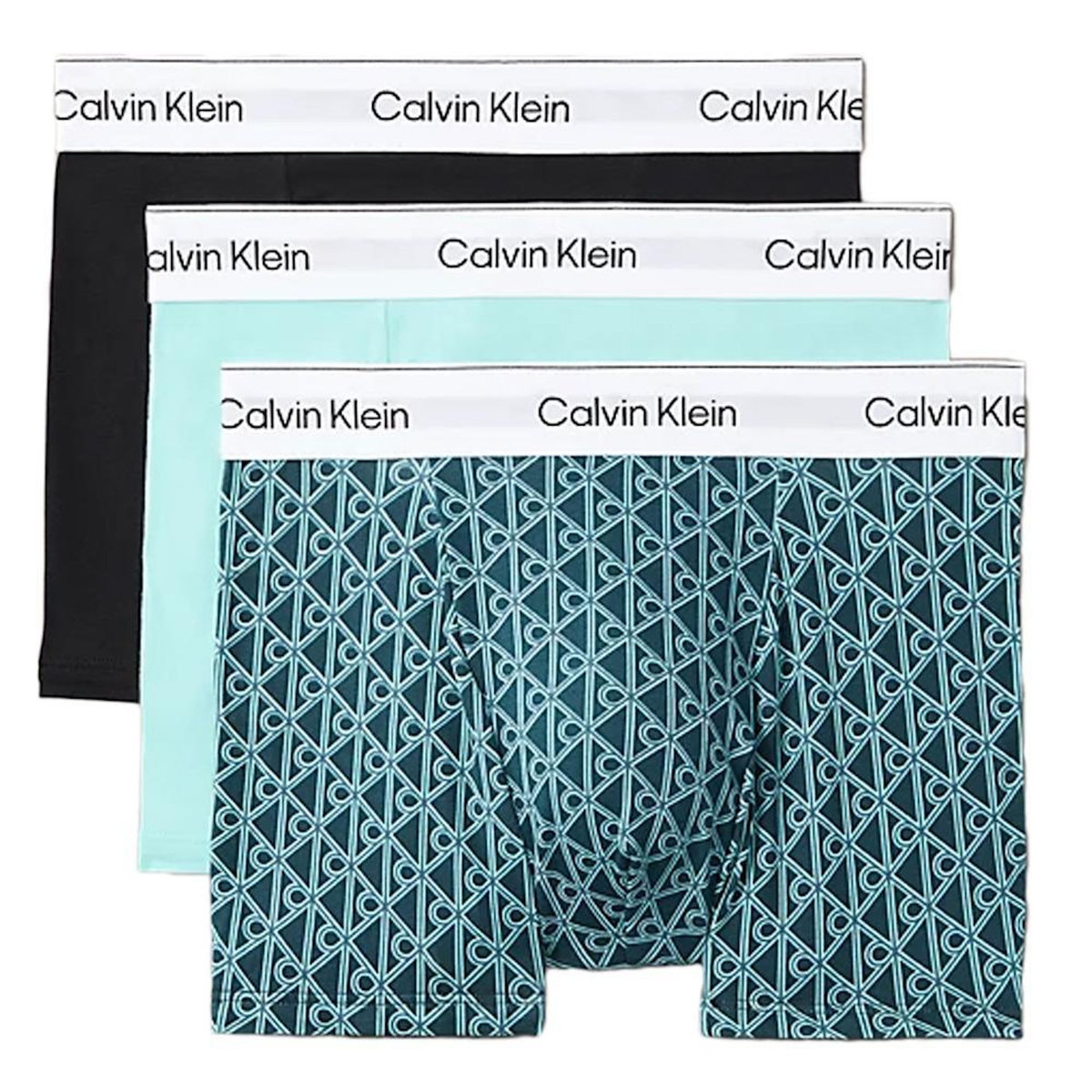 CALVIN KLEIN JEANS X3 Boxers /Turquoise Homme Calvin Klein Jeans Relaxed Fit Trunk 3p