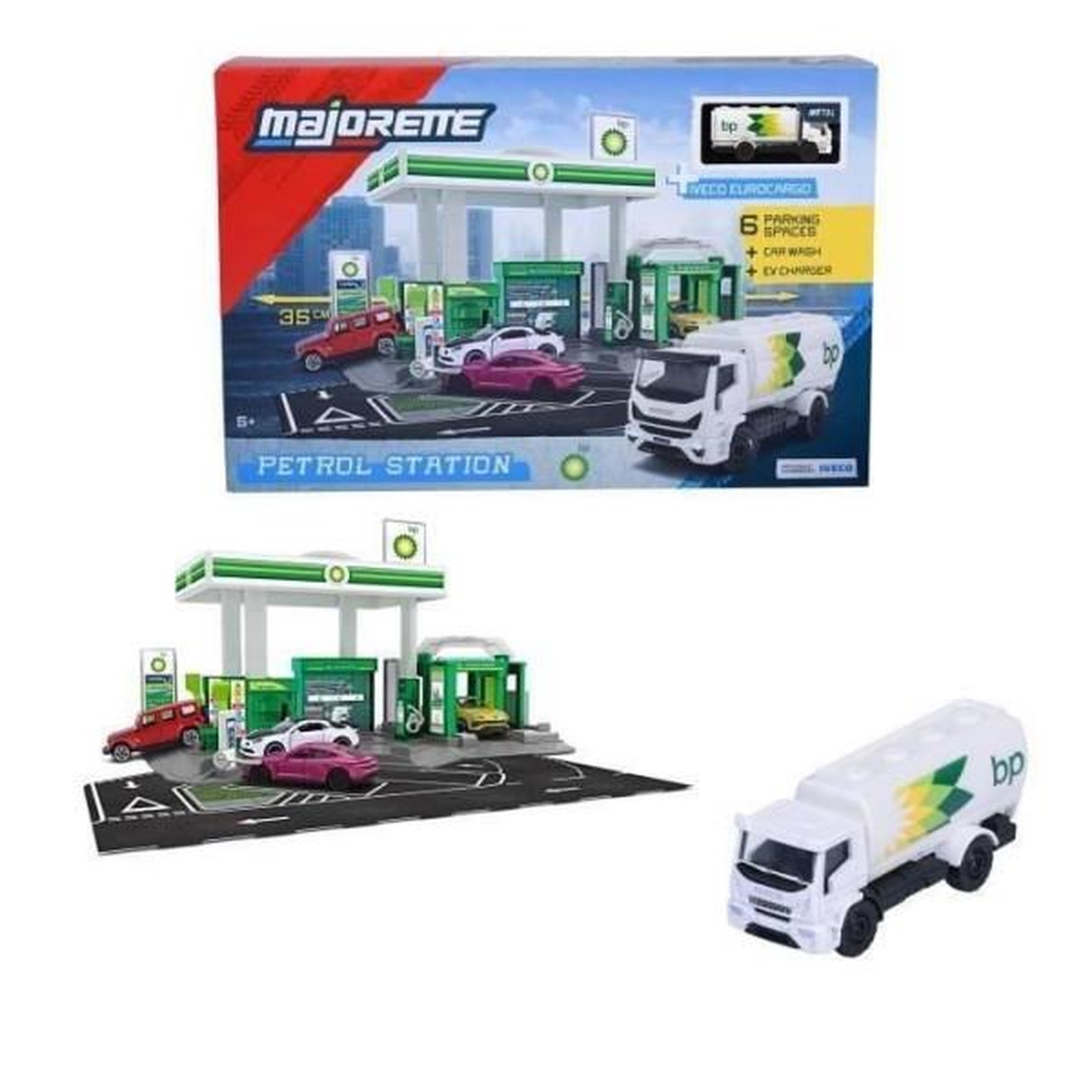 SMOBY MAJORETTE - Majo Station Essence BP + 1 Veh - des 3 ans