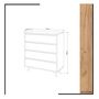 Voir la diapositive 3 : TOILINUX Commode 4 tiroirs Éthera en bois - Beige et blanc