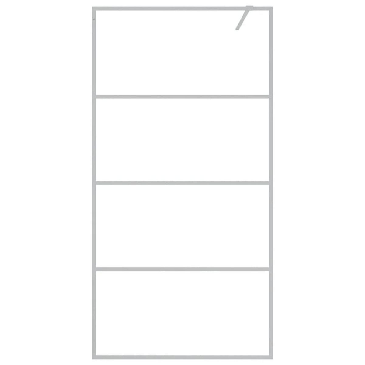 VIDAXL Paroi de douche Argente 100x195 cm Verre ESG transparent