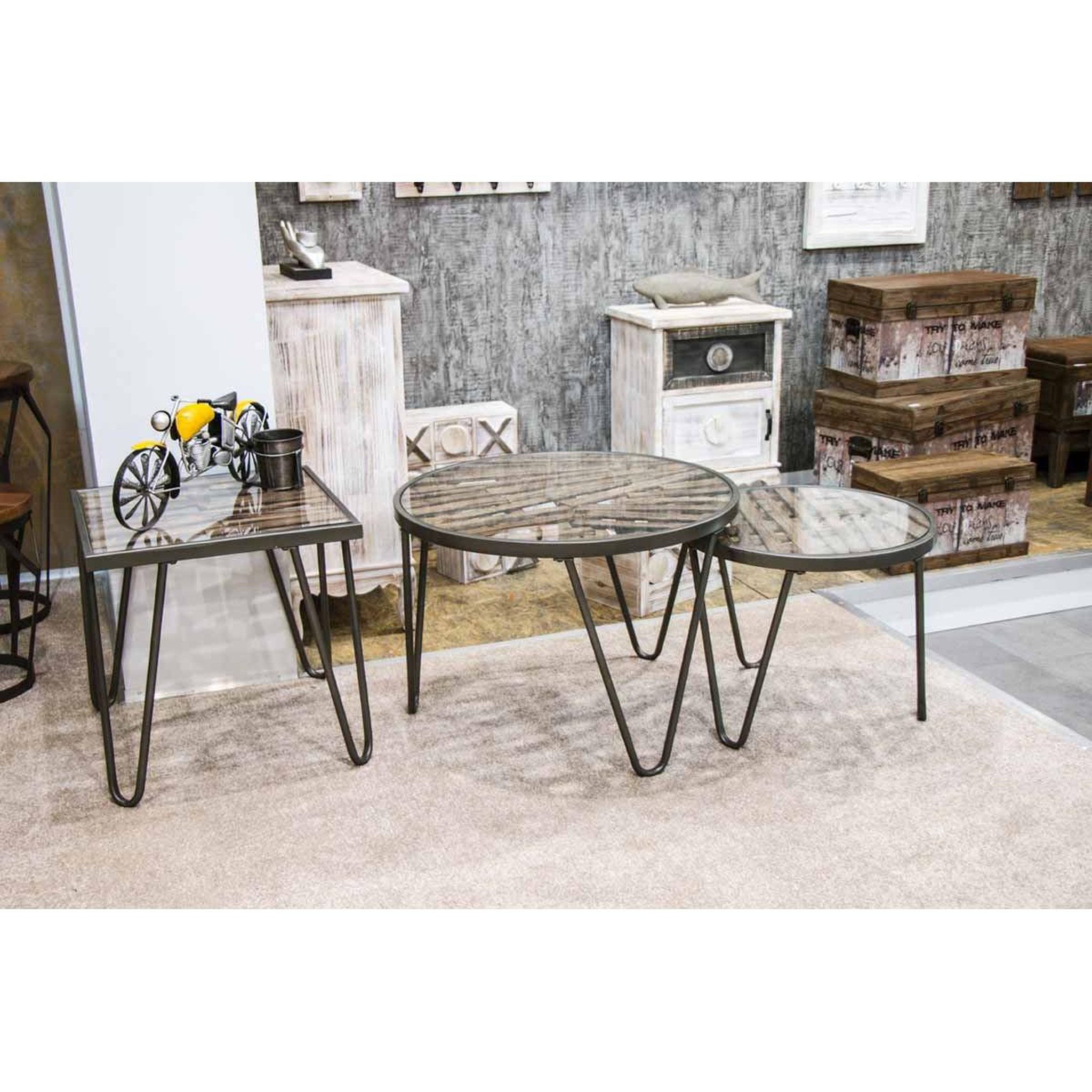 Voir la diapositive 2 : Paris Prix Table d'appoint déco  nepal  50cm naturel