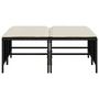 Voir la diapositive 4 : VIDAXL Tabourets de jardin avec coussins lot de 4 noir resine tressee