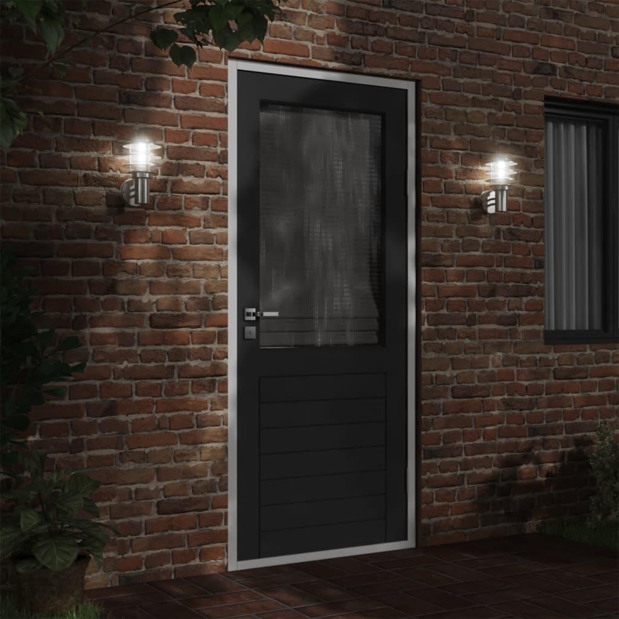 Voir la diapositive 3 : VIDAXL Appliques murales d'exterieur 2pcs argente acier inoxydable