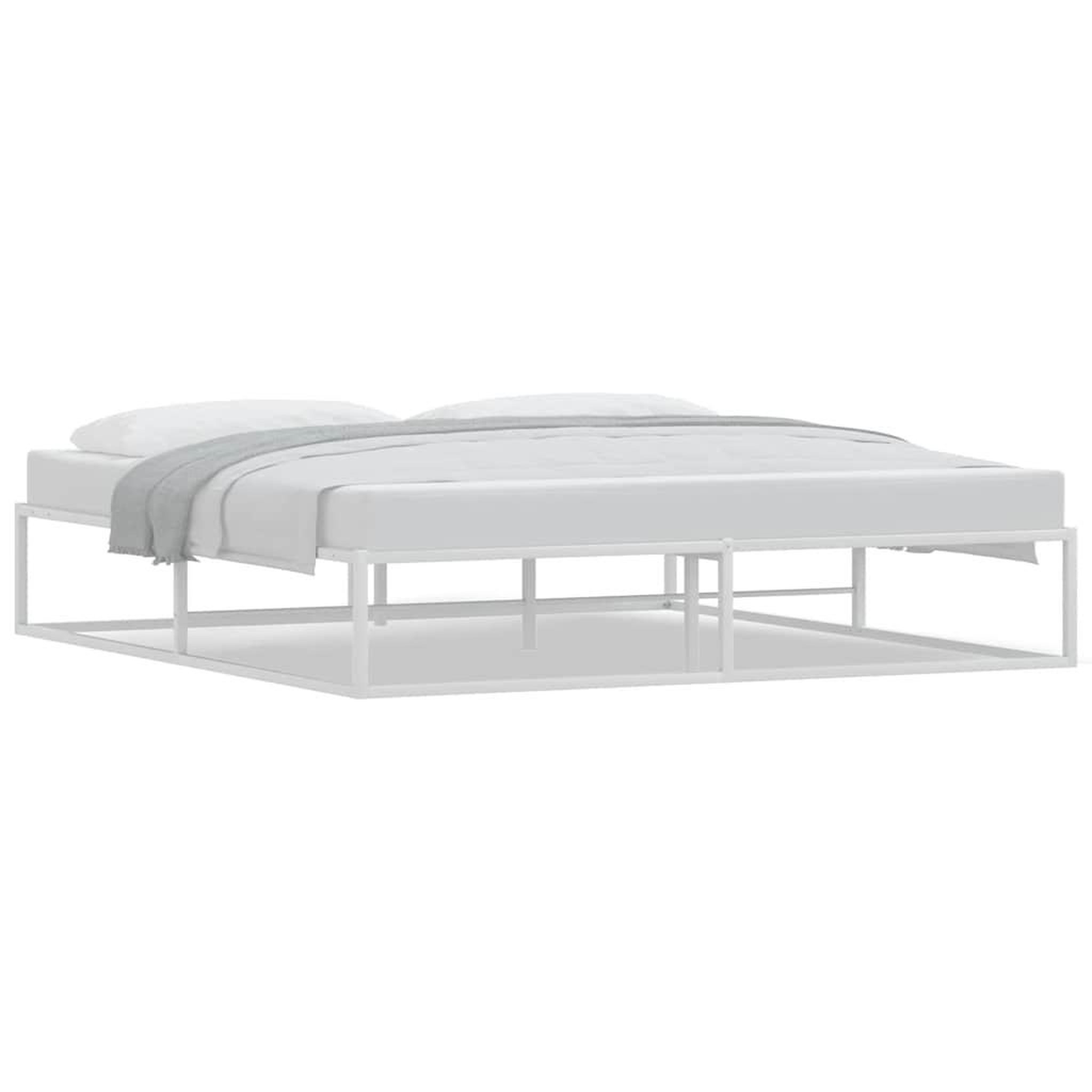 Voir la diapositive 2 : VIDAXL Cadre de lit sans matelas blanc 180x200 cm metal