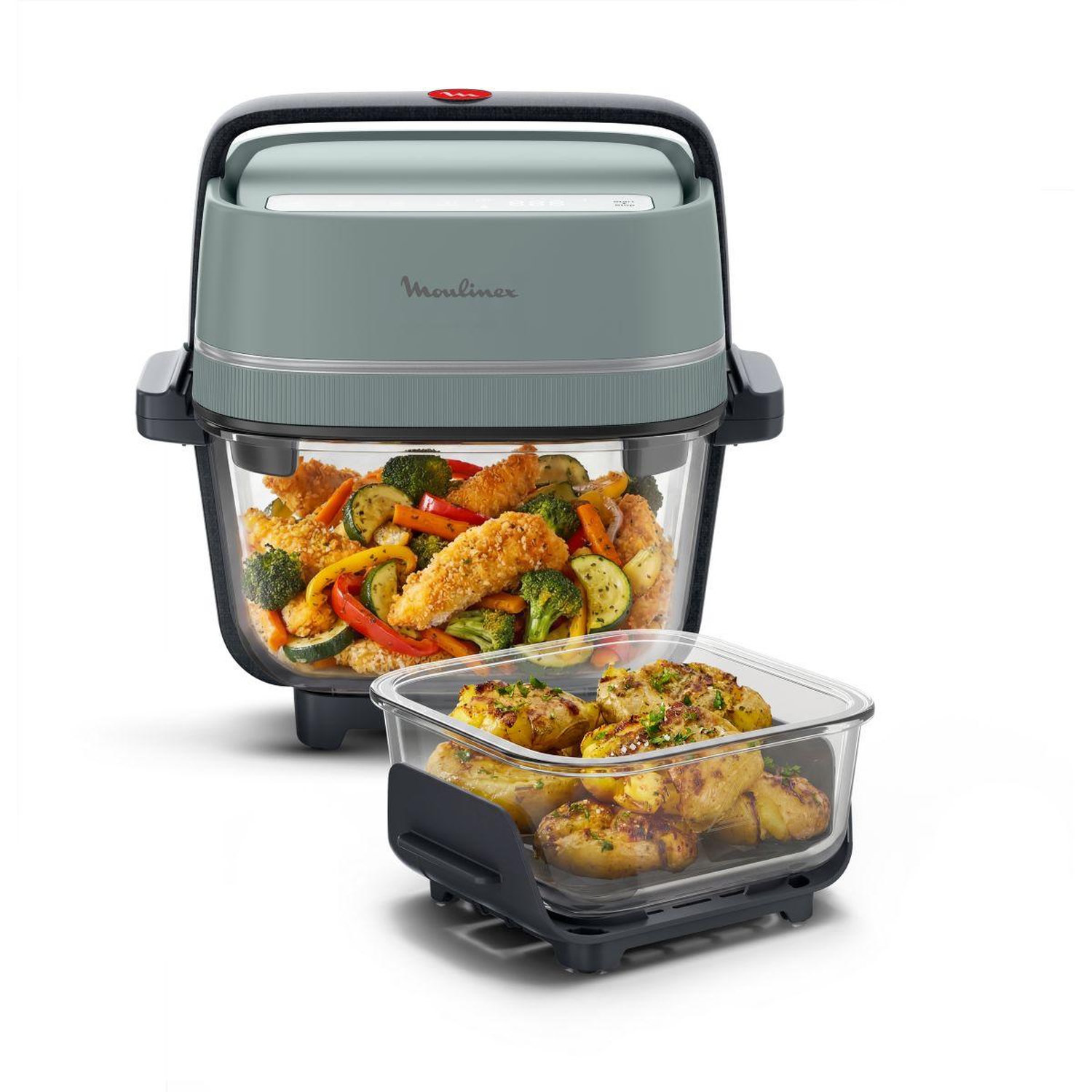 Airfryer Moulinex Crisp & Go FY7014E0 Verre Double Compartiment - vue 5