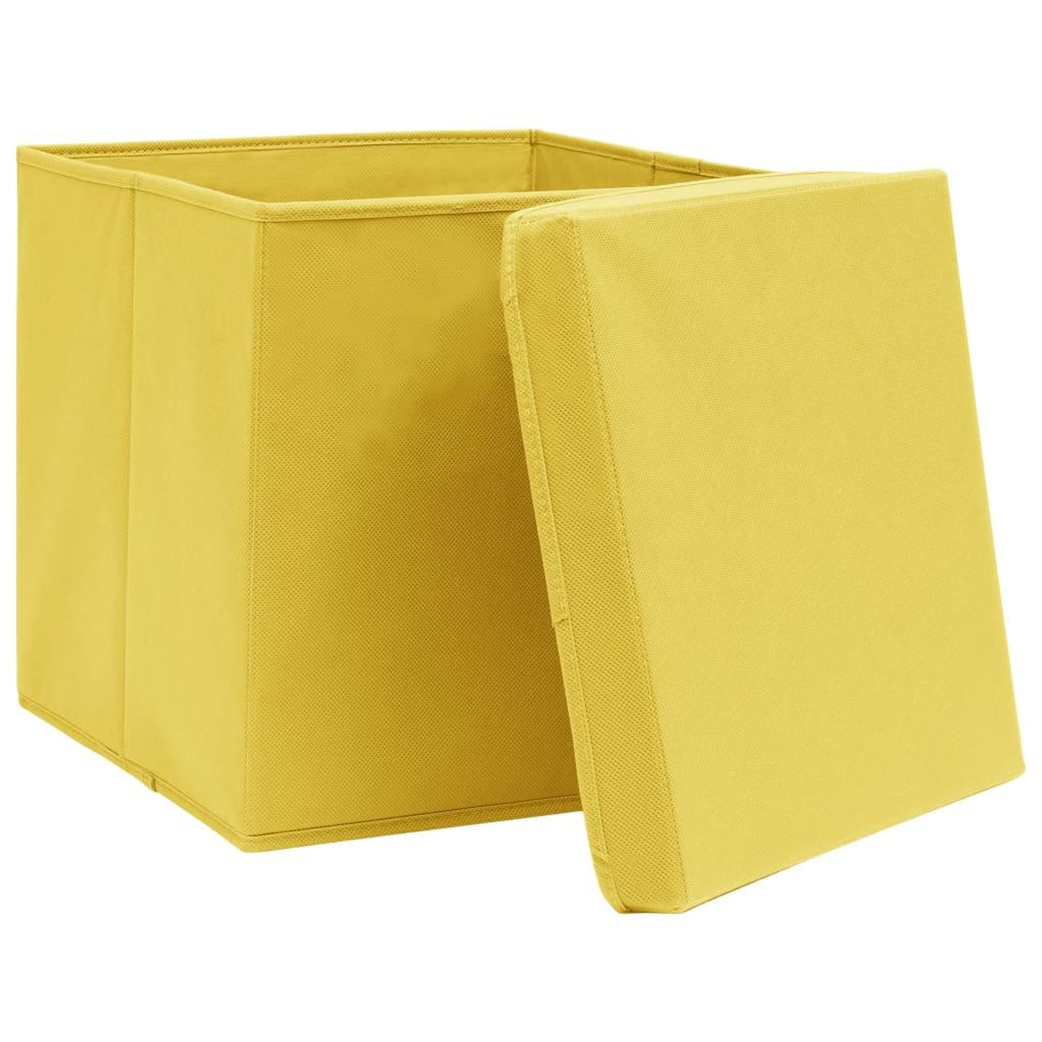 Voir la diapositive 3 : VIDAXL Boîtes de rangement avec couvercles 10 pcs 28x28x28 cm Jaune