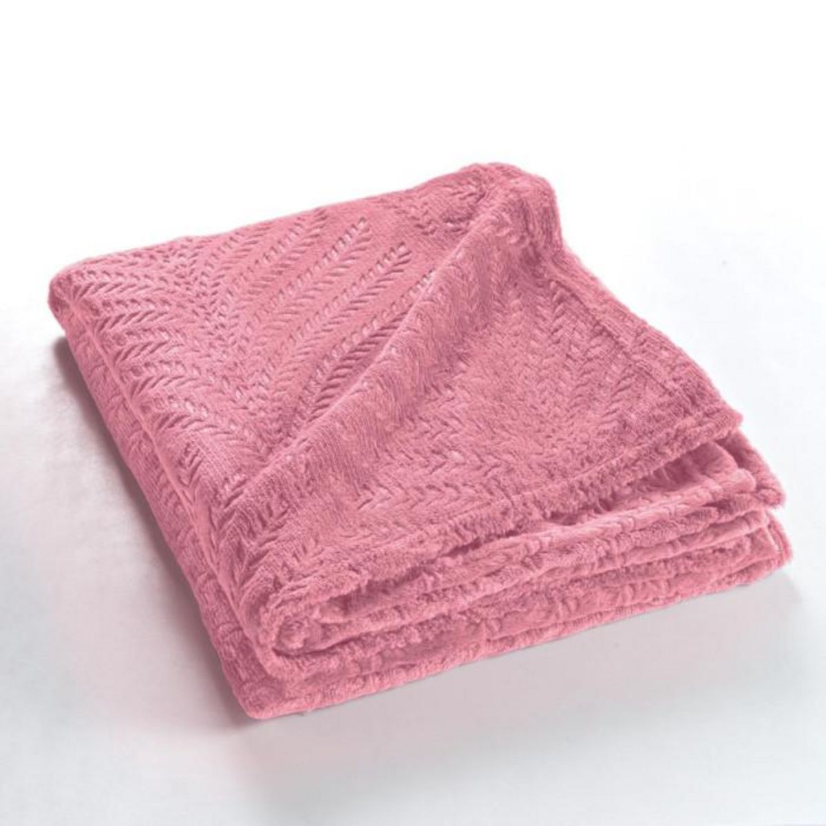 Paris Prix Plaid Uni en Flanelle  Nelia  125x150cm Rose