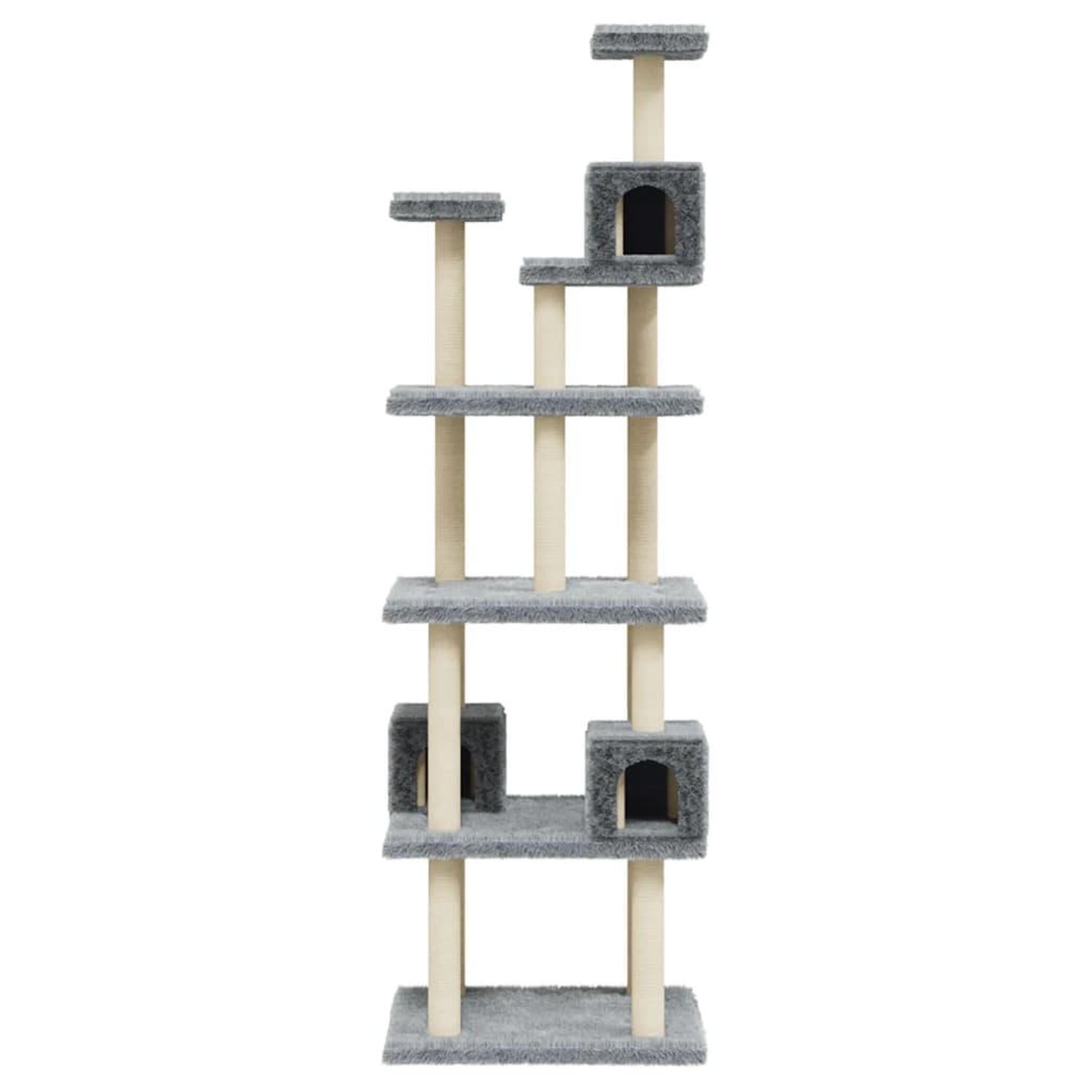 Voir la diapositive 4 : VIDAXL Arbre a chat avec griffoirs en sisal Gris clair 188 cm