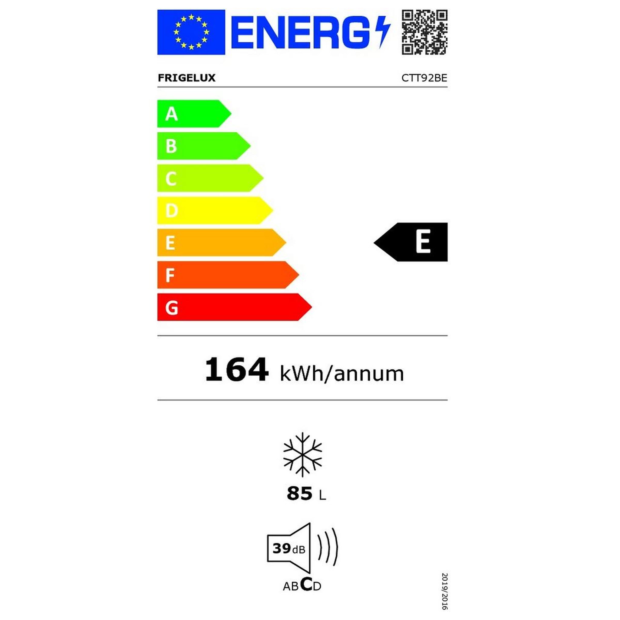 Voir la diapositive 2 : Frigelux Congélateur top 55cm 85l blanc - ctt92be