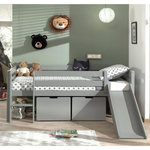 Paris Prix Pack - Lit Enfant Surélevé & 2 Tiroirs  Pino  90x200cm Blanc