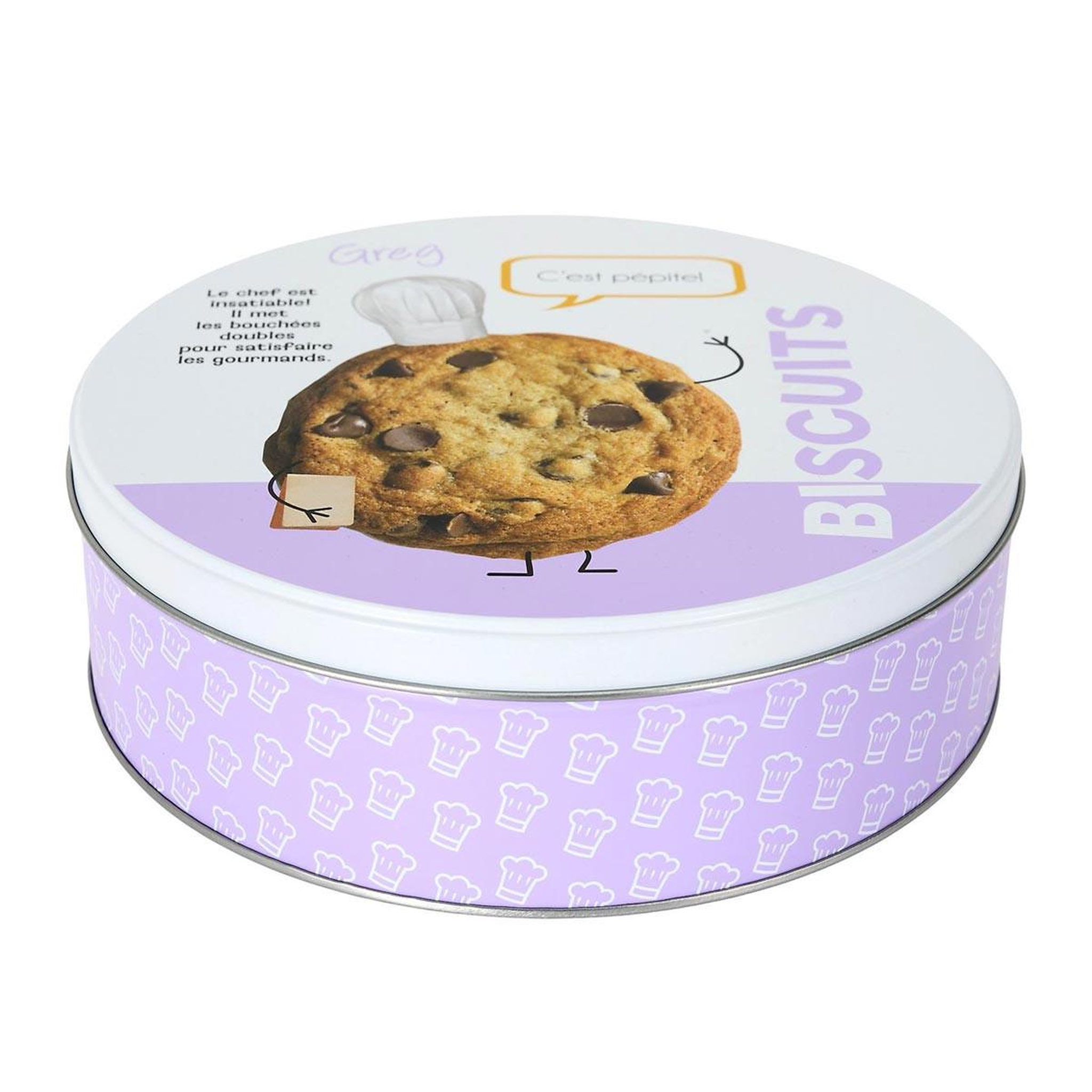 COOK CONCEPT Boîte à biscuits en métal  ludique  22cm violet
