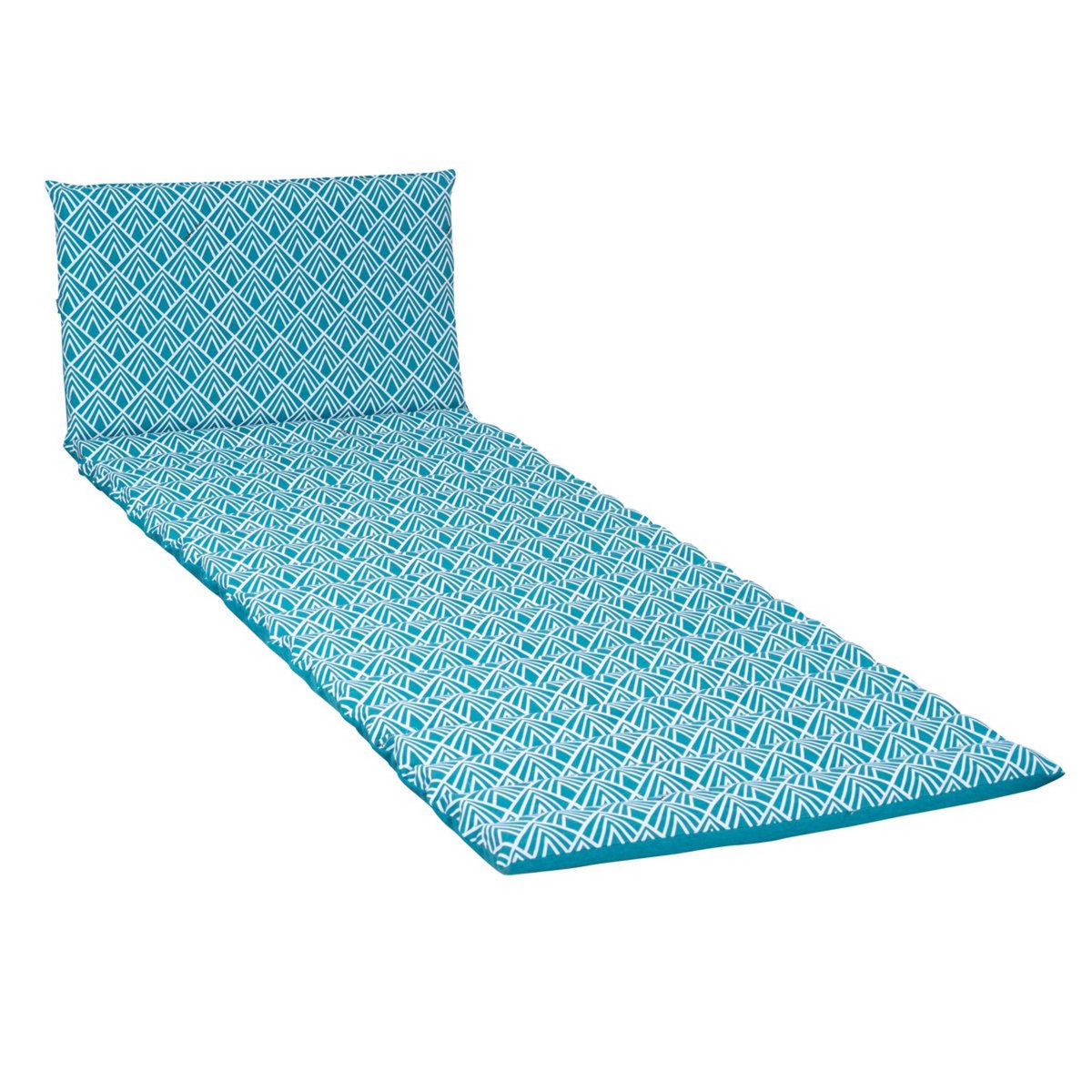 Jardin Privé Coussin bain de soleil ondulo 1740x600x50cm bleu DANEMARK