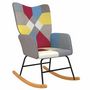 Voir la diapositive 2 : VIDAXL Chaise à bascule Patchwork Tissu