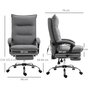 Voir la diapositive 3 : VINSETTO Fauteuil de bureau massant chauffant inclinable réglable repose-pieds rétractable microfibre gris