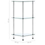 Voir la diapositive 6 : VIDAXL Etagere 3 niveaux Transparent 30x30x67 cm Verre trempe