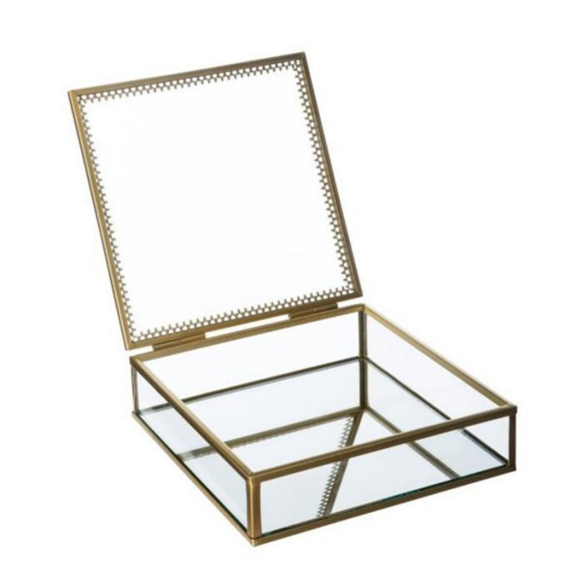 ATMOSPHERA Lot de 2 Boîtes à Bijoux en Verre  Stylish  18cm Or