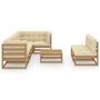 Voir la diapositive 3 : VIDAXL Salon de jardin 8 pcs avec coussins Bois de pin massif