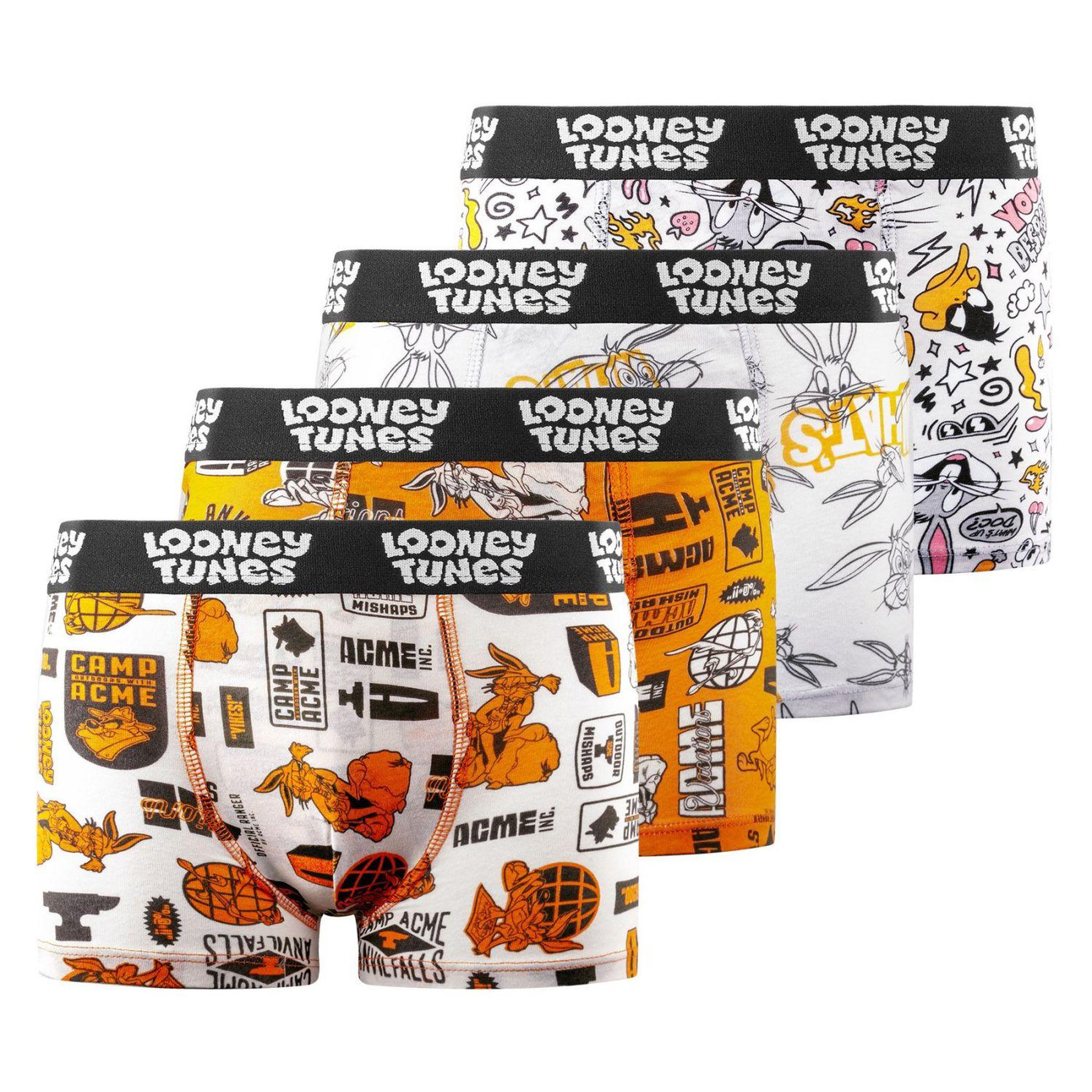 Voir la diapositive 1 : Looney Tunes Lot de 4 boxers enfant Looney Tunes