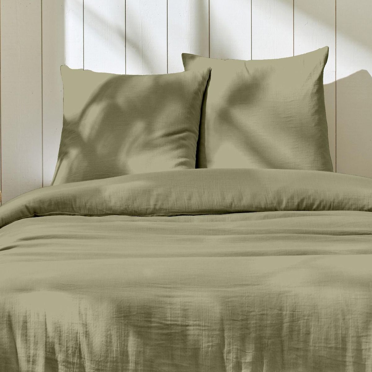 Home collection Parure housse de couette en gaze de coton - rose