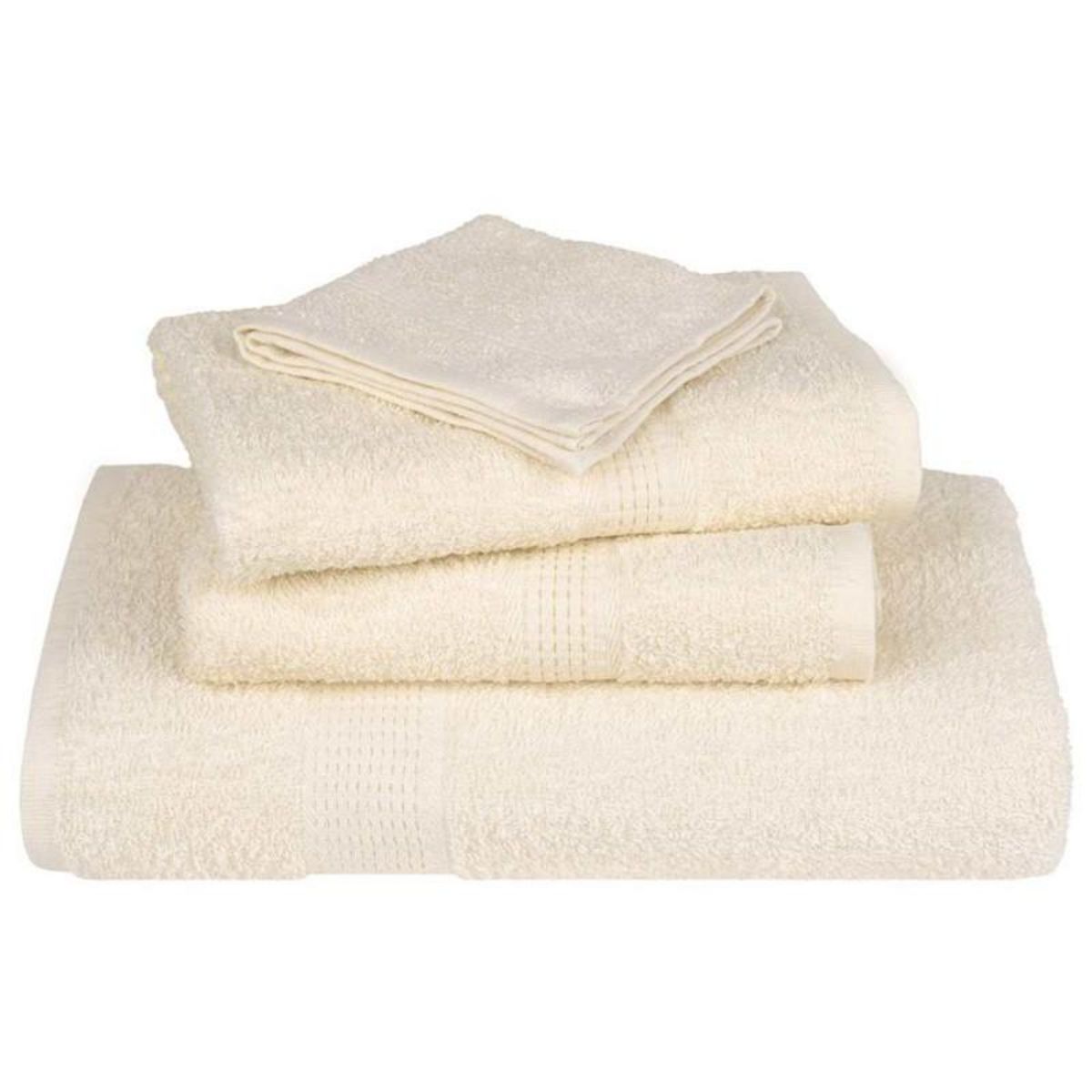 VIDAXL Serviettes de visage 4 pcs crème 30x30 cm 360 g m² 100% coton