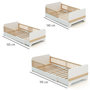 Voir la diapositive 6 : JURABABY Lit au sol enfant extensible en bois 80x140-165-190 CARROUSEL avec matelas - Blanc
