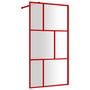 Voir la diapositive 2 : VIDAXL Paroi de douche avec verre ESG transparent rouge 115x195 cm