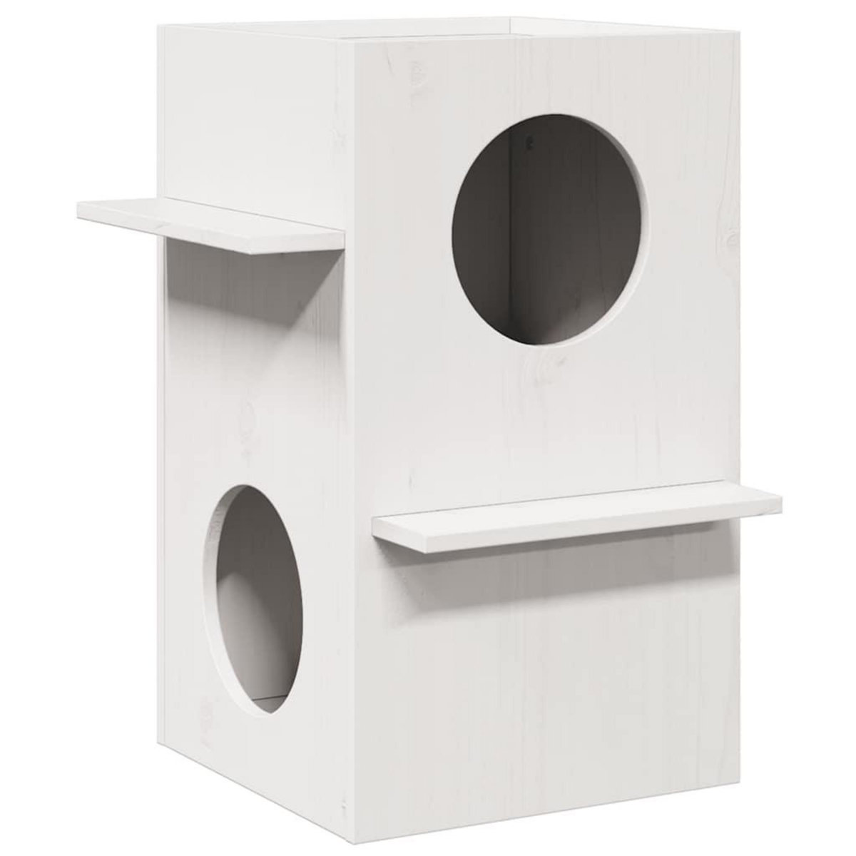 VIDAXL Maison pour chat blanc 43x43x60 cm bois de pin massif