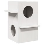 VIDAXL Maison pour chat blanc 43x43x60 cm bois de pin massif