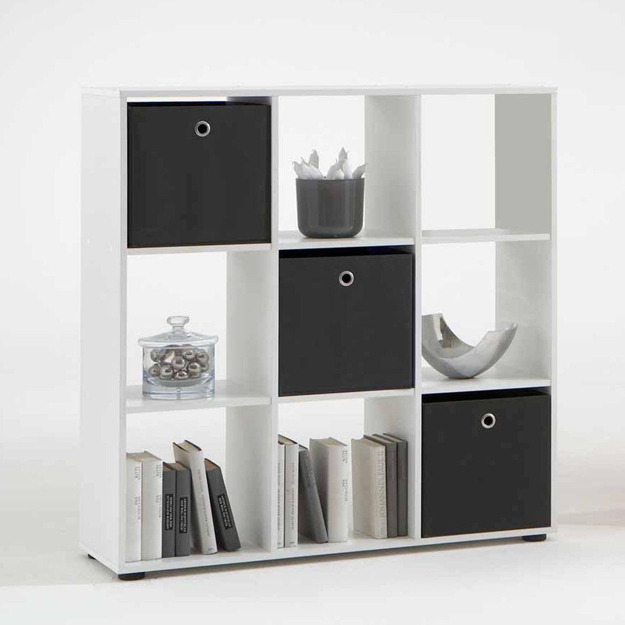 Voir la diapositive 2 : Paris Prix Étagère 9 cases design  gaman  108cm blanc