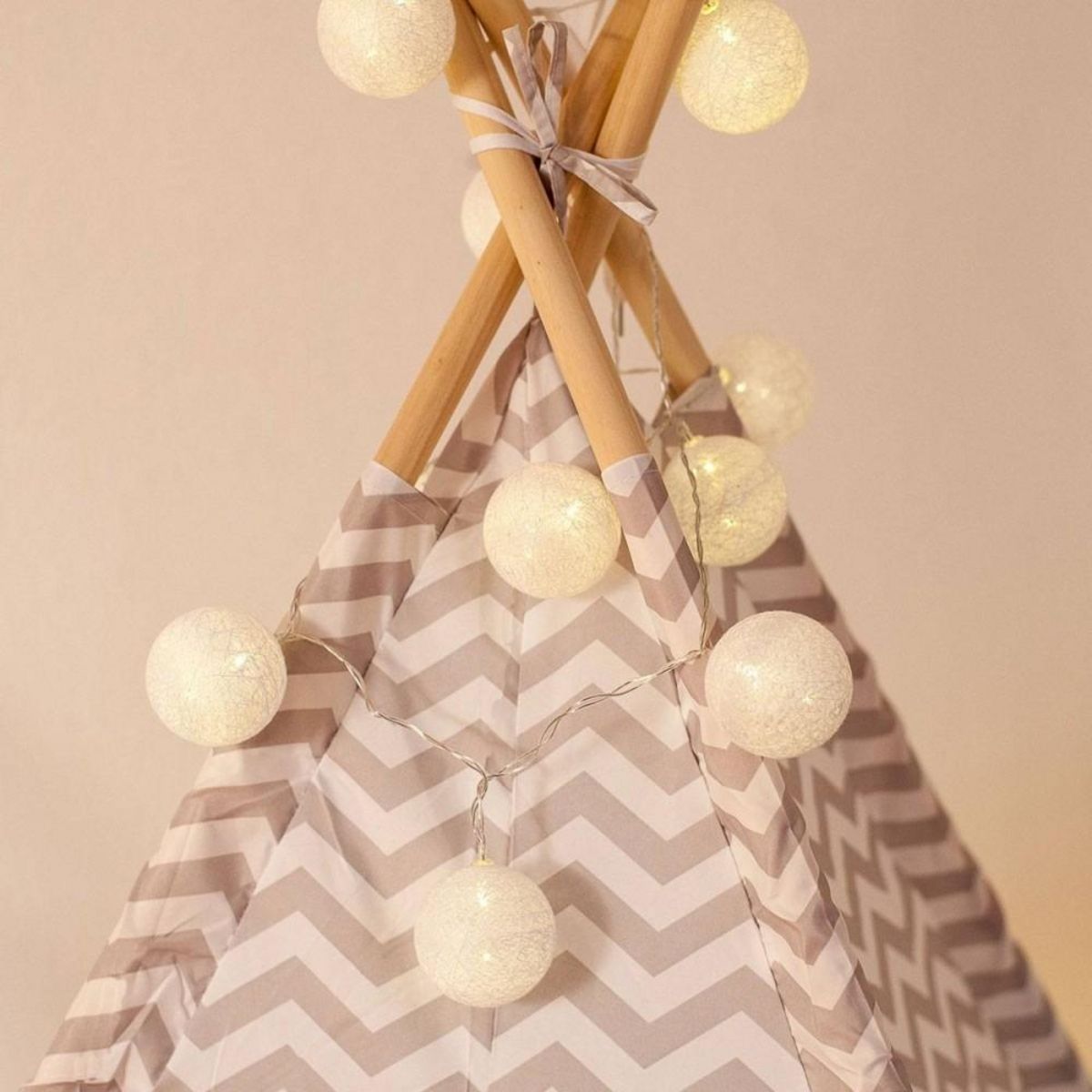 ATMOSPHERA Guirlande lumineuse Blanche 10 boules LED à piles