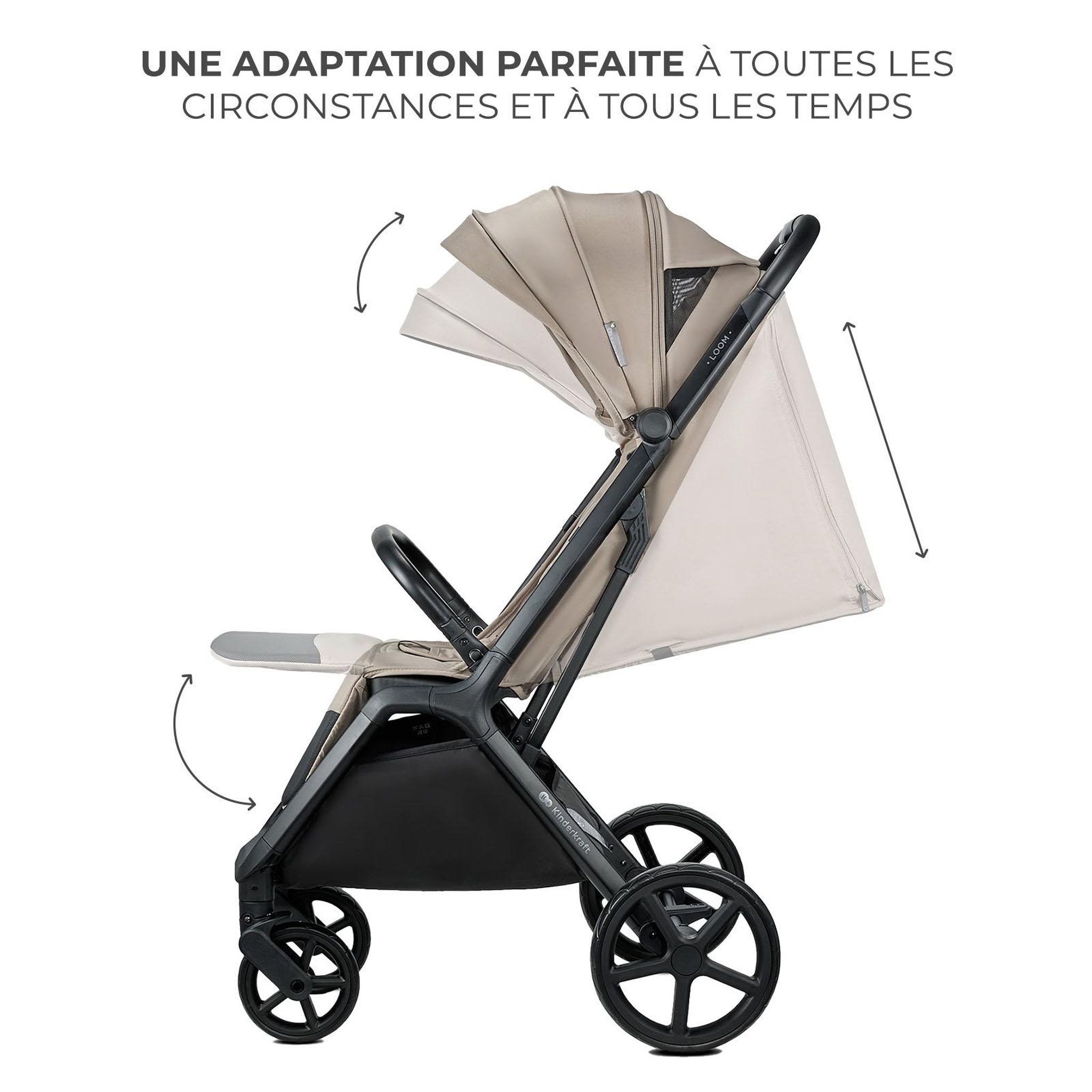 Voir la diapositive 4 : KINDERKRAFT Poussette loom pratique et confortable