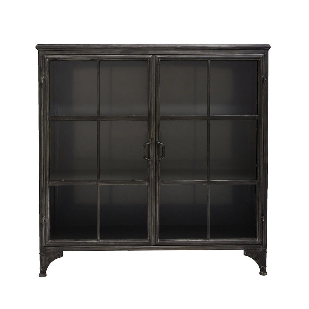ATMOSPHERA Buffet avec Vitrine  Brocante  102cm Noir