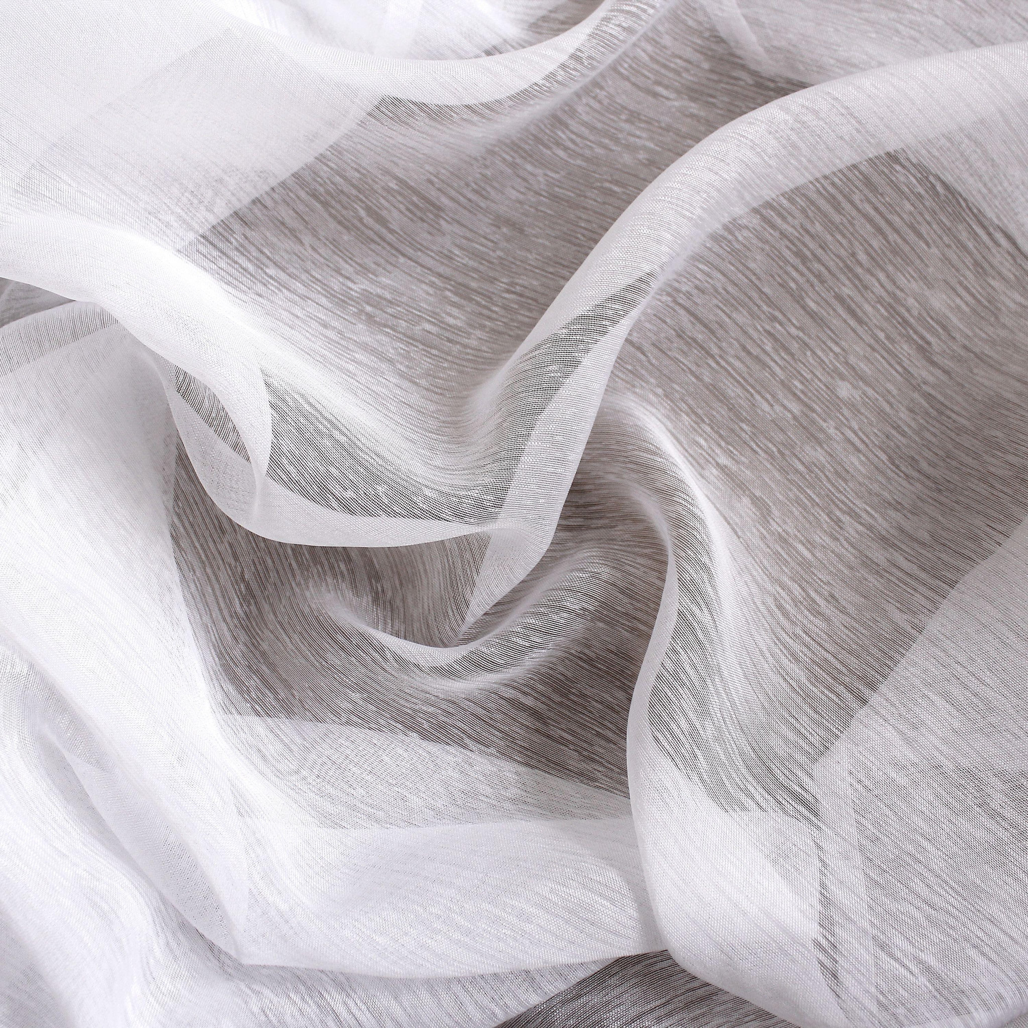 Voir la diapositive 3 : TOILINUX Voilage en tissu sablé effet satiné grande largeur SABLÉ - 300 x 240 cm - Blanc