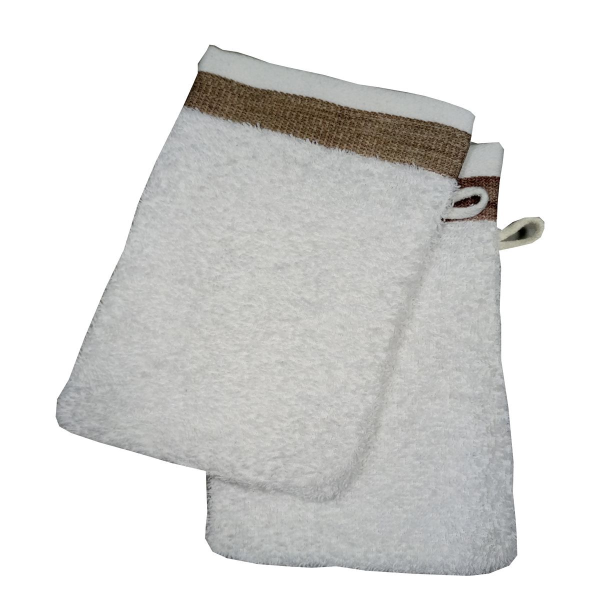 ACTUEL Lot 2 Gants de toilette fantaisies en coton 450gr/m²