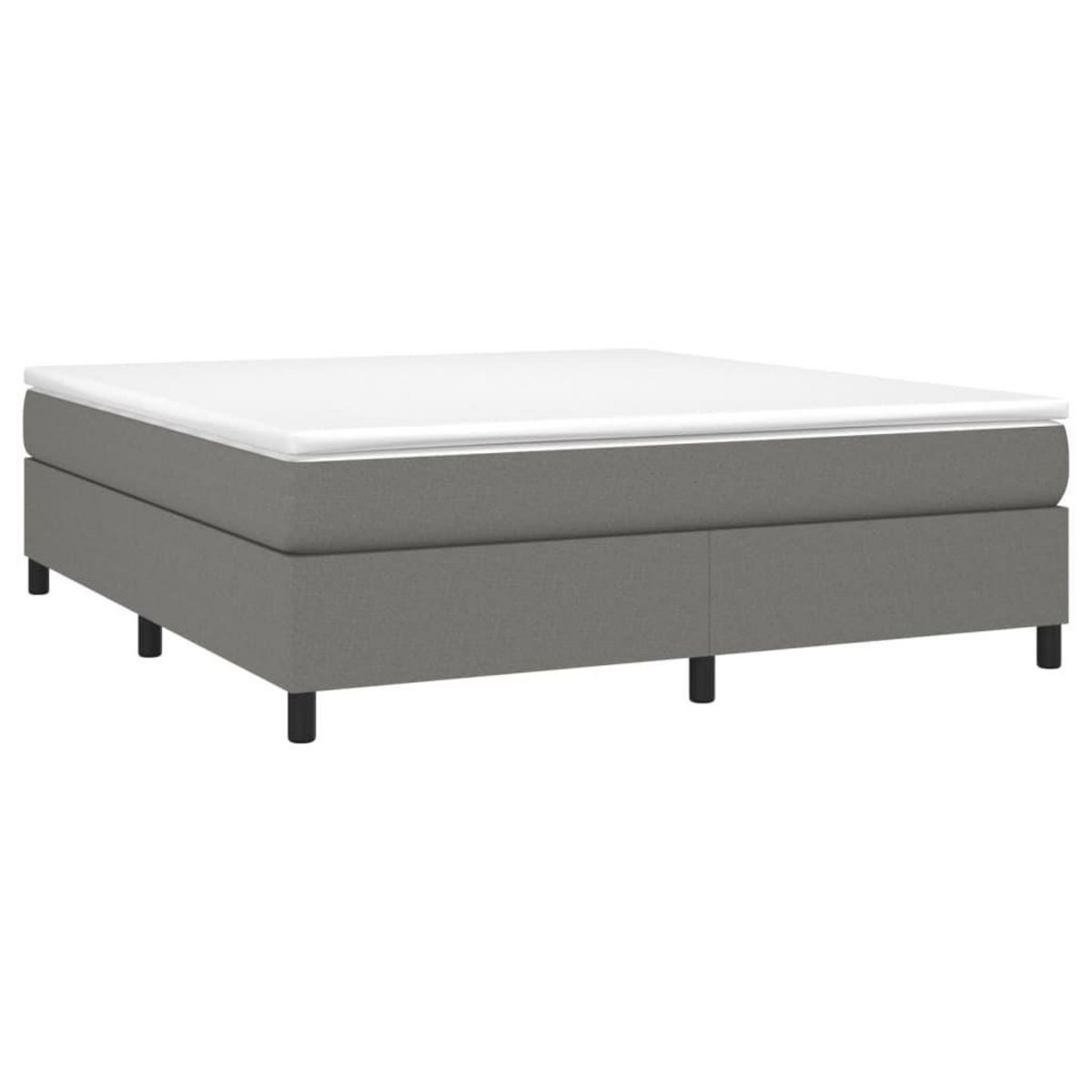 VIDAXL Sommier a lattes de lit avec matelas Gris fonce 180x200cm Tissu