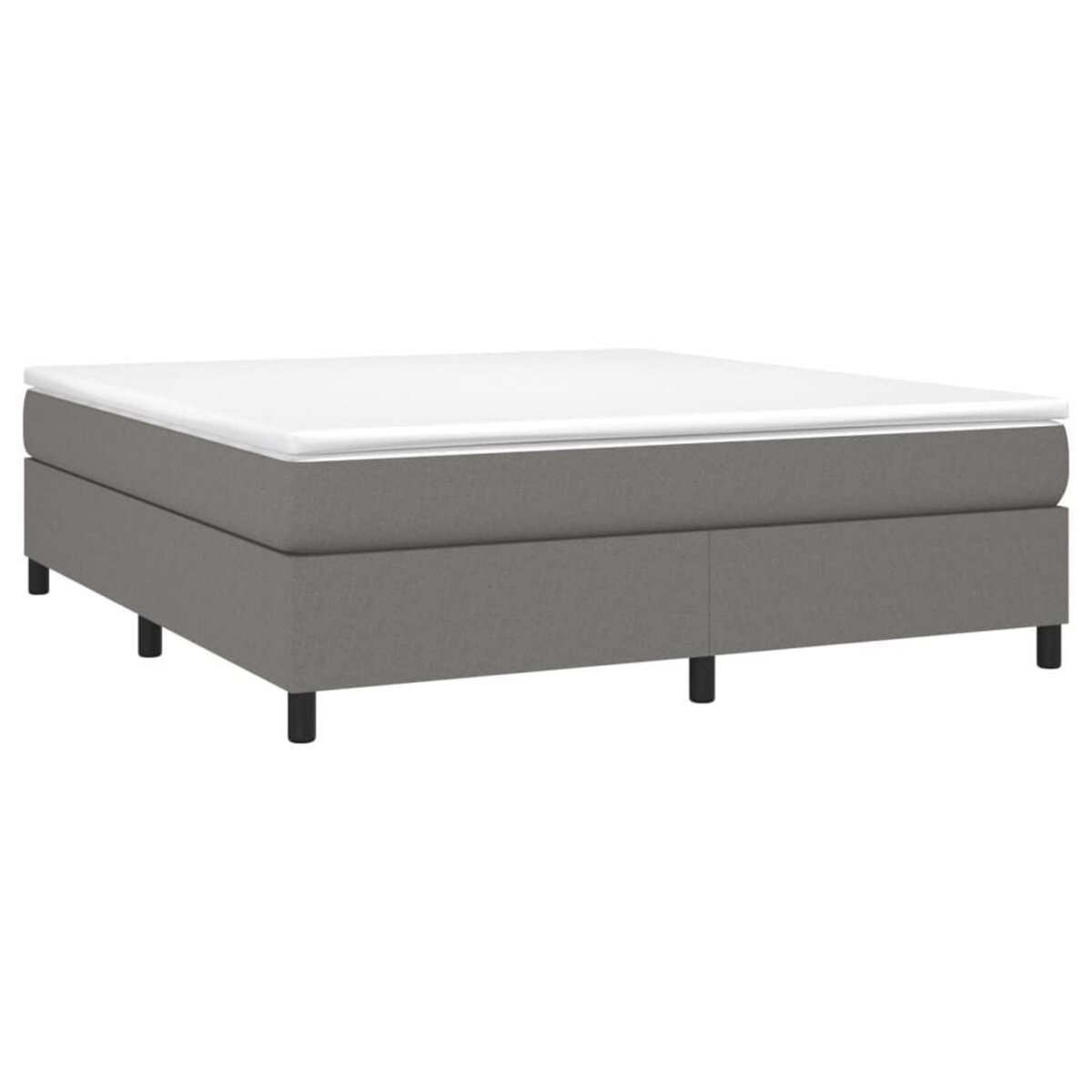 VIDAXL Sommier a lattes de lit avec matelas Gris fonce 180x200cm Tissu