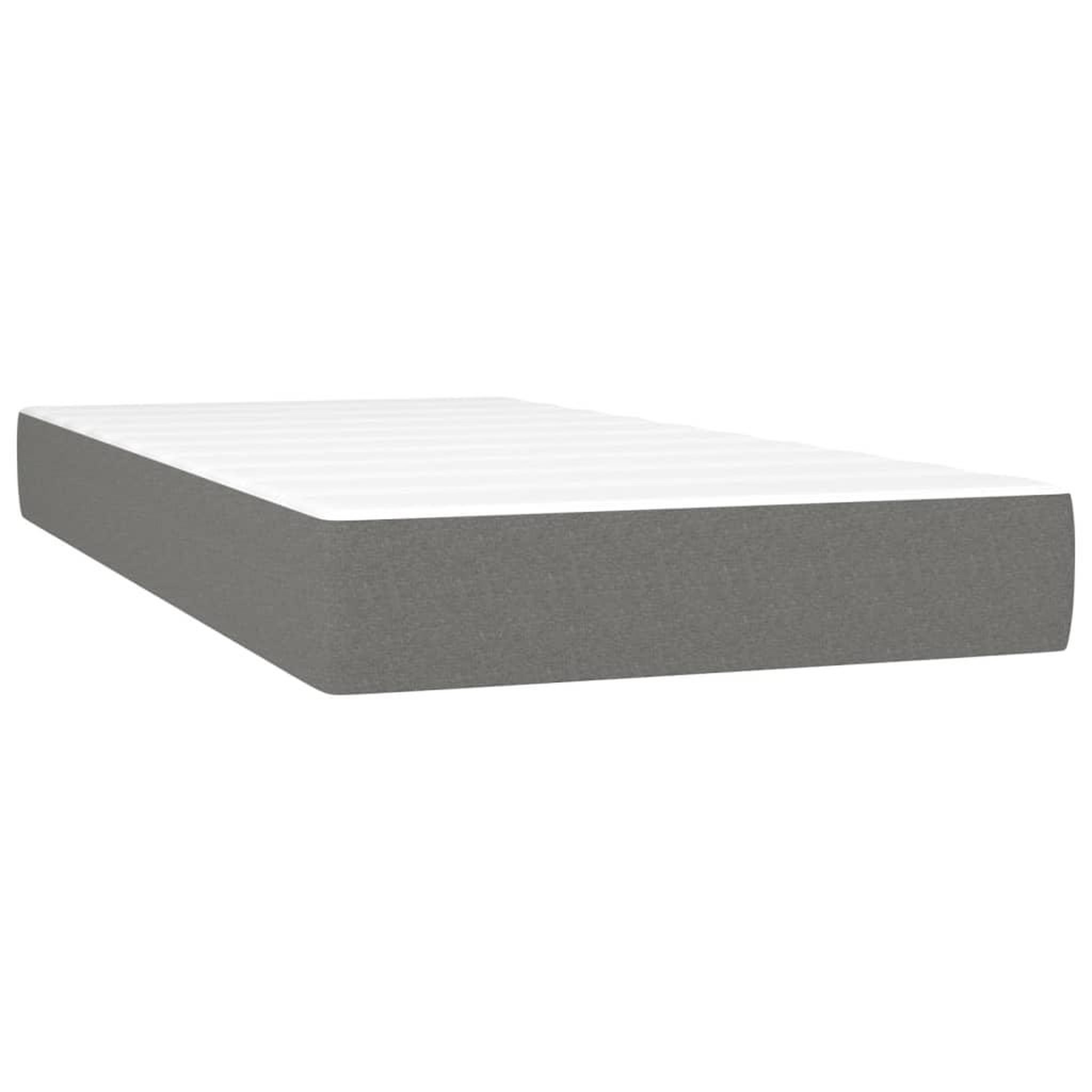 Voir la diapositive 5 : VIDAXL Sommier a lattes de lit avec matelas Gris fonce 200x200cm Tissu