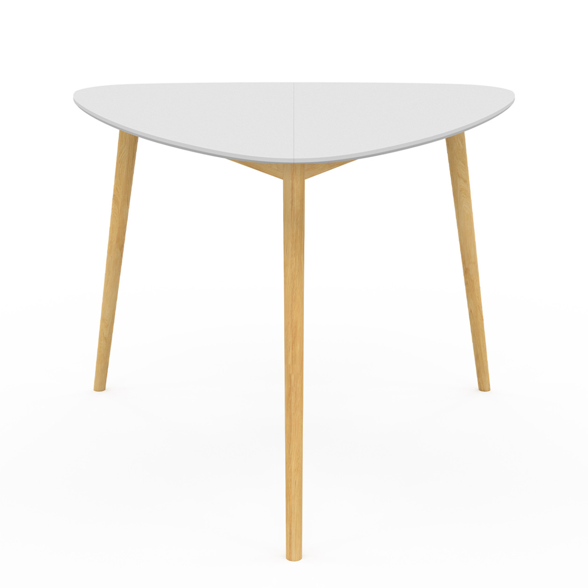 Voir la diapositive 3 : ID MARKET Table à manger gaia 4 personnes plateau blanc pieds bois 110 cm