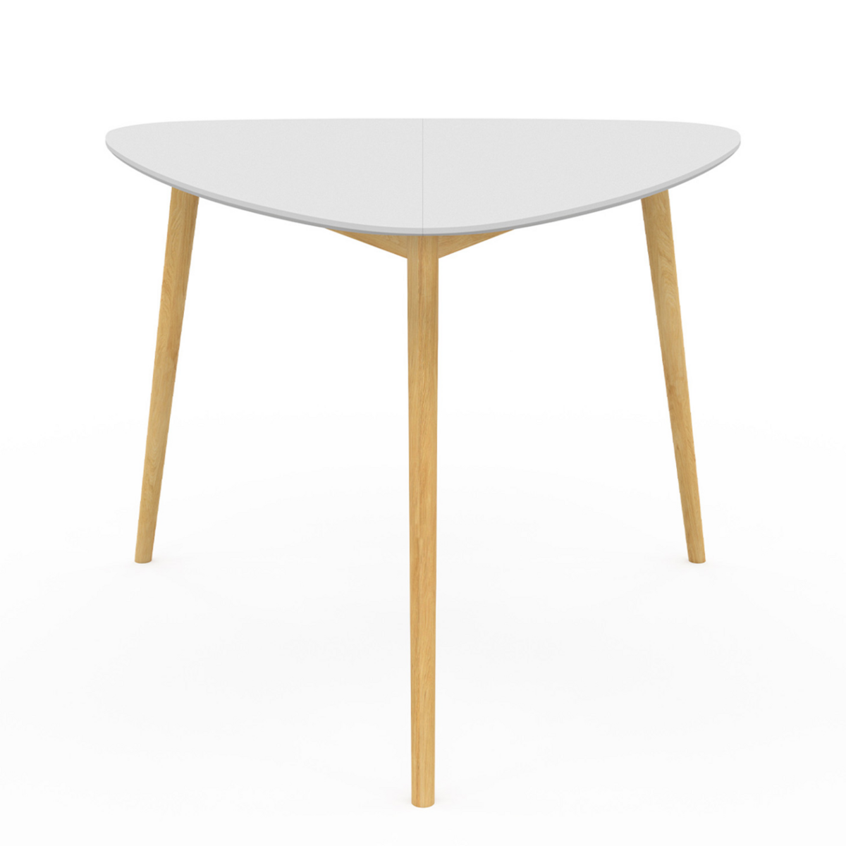 ID MARKET Table à manger GAIA 4 personnes plateau blanc pieds bois 110 cm
